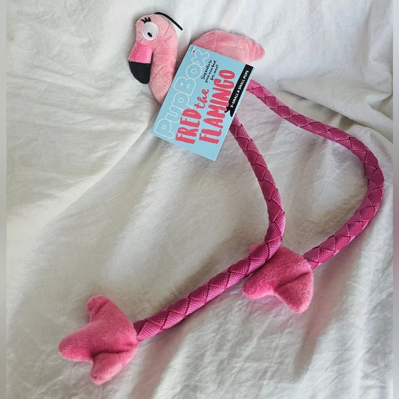 Pupbox Flamingo Tug & Squeaker Medium/Large Nwt - Picture 6 of 9